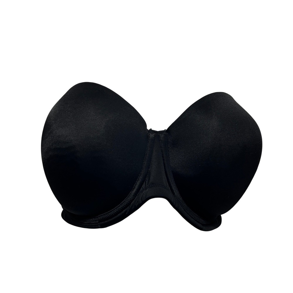 Cacique Womens Minimalist Classic Strapless Bra 42DD Black Plus Size Underwire